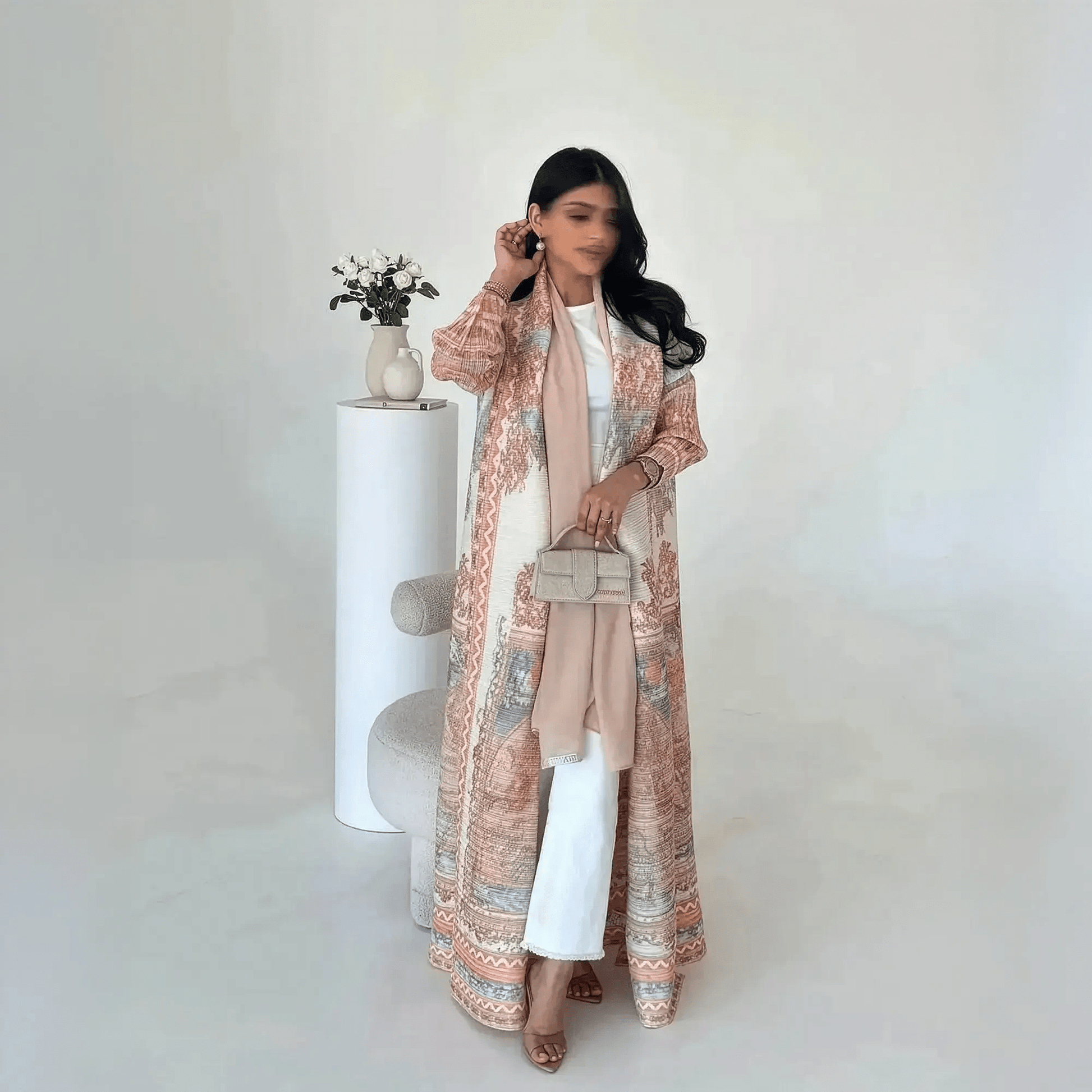 Abaya Vintage Imprimée Grande Taille - Saylana