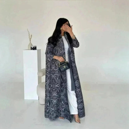 Abaya Vintage Imprimée Grande Taille - Saylana
