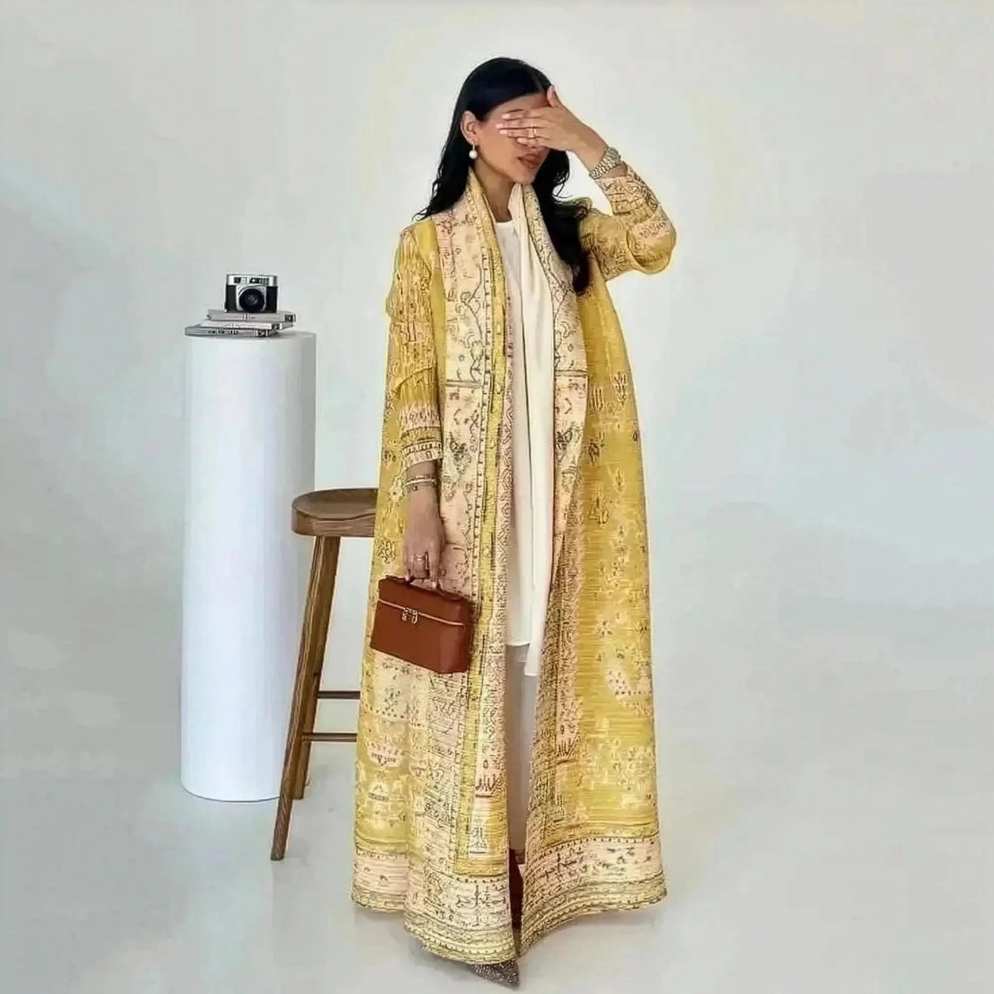 Abaya Vintage Imprimée Grande Taille - Saylana