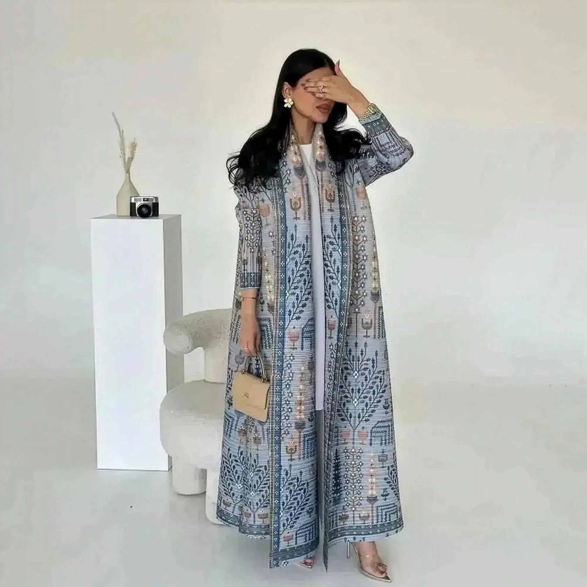 Abaya Vintage Imprimée Grande Taille - Saylana