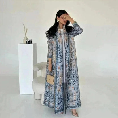 Abaya Vintage Imprimée Grande Taille - Saylana