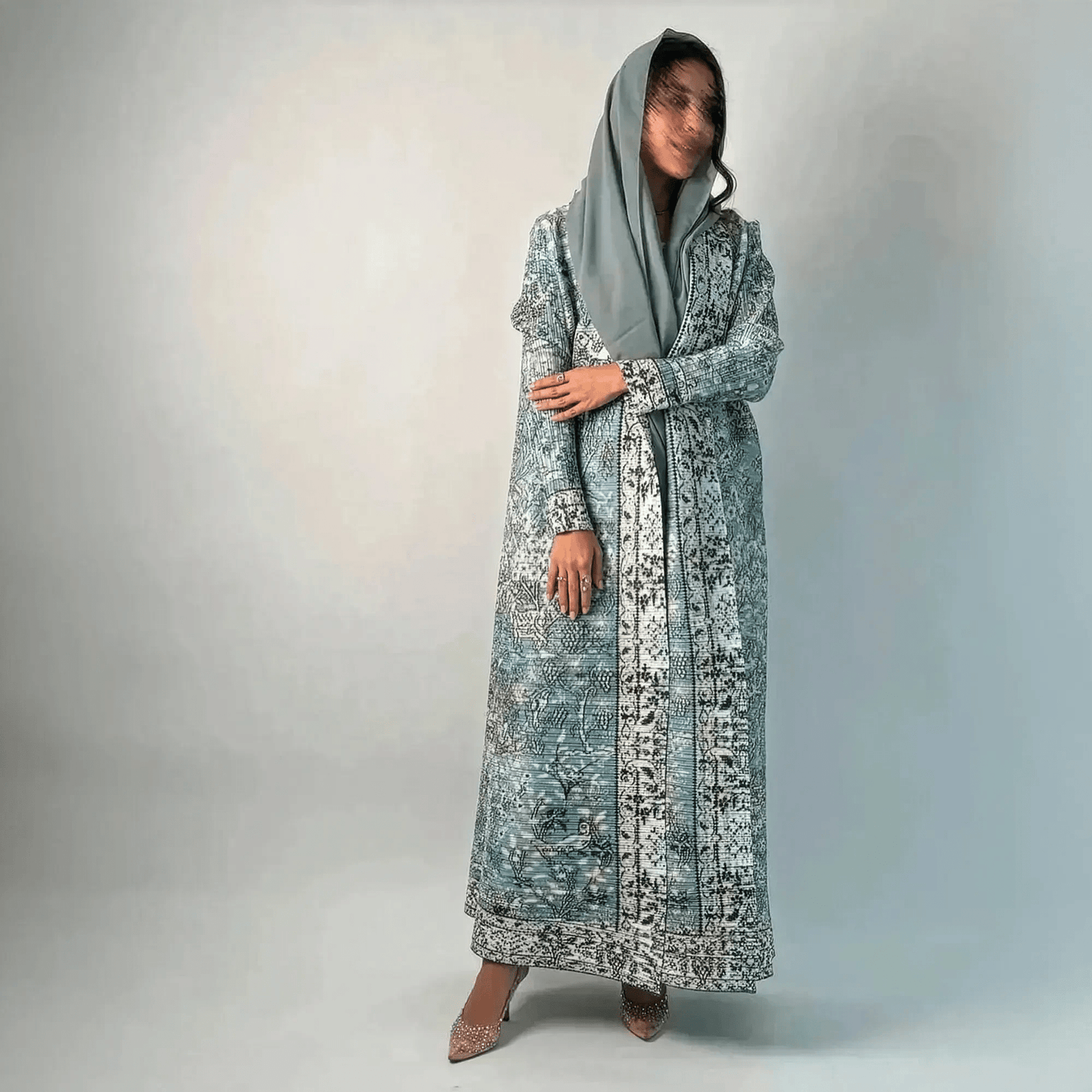 Abaya Vintage Imprimée Grande Taille - Saylana