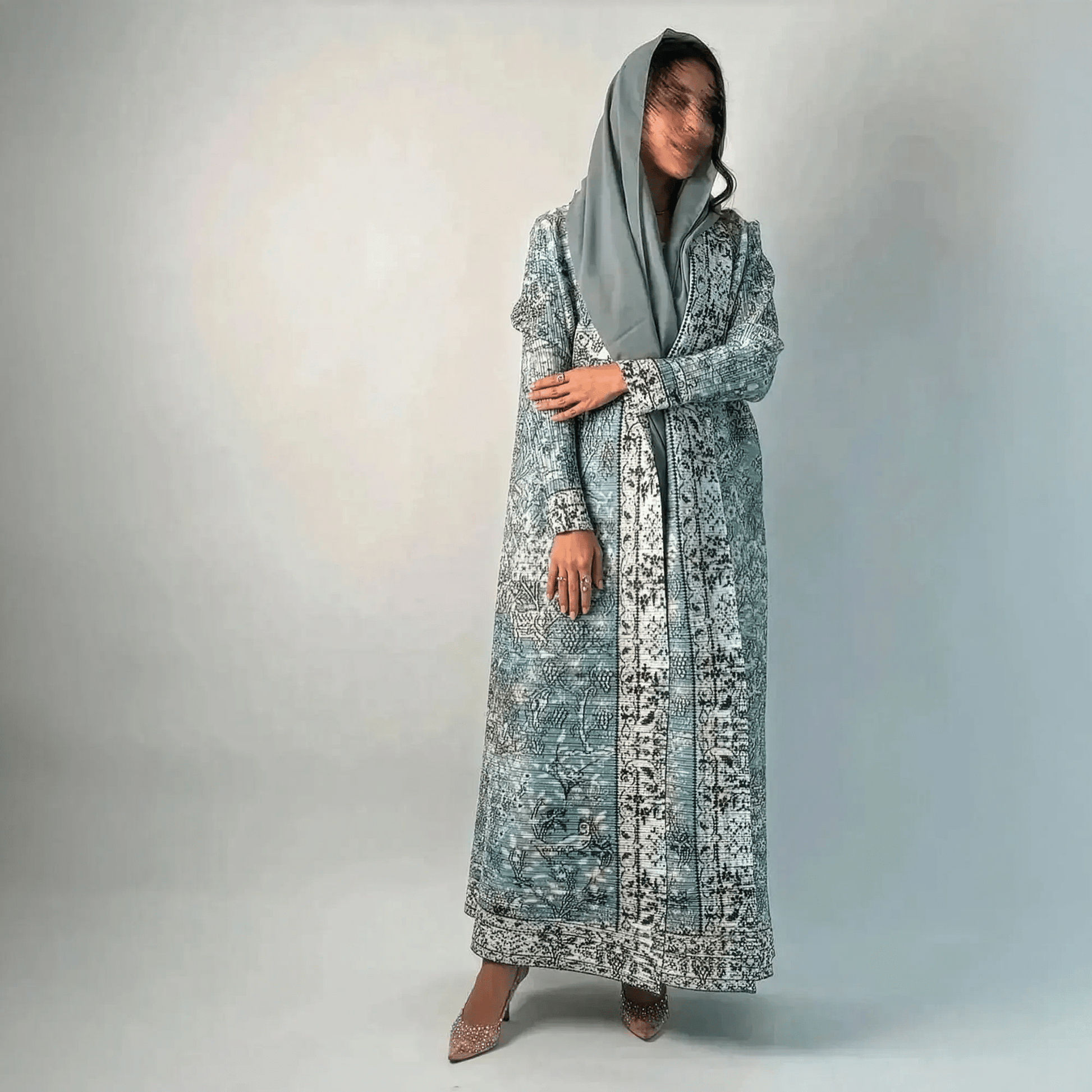 Abaya Vintage Imprimée Grande Taille - Saylana