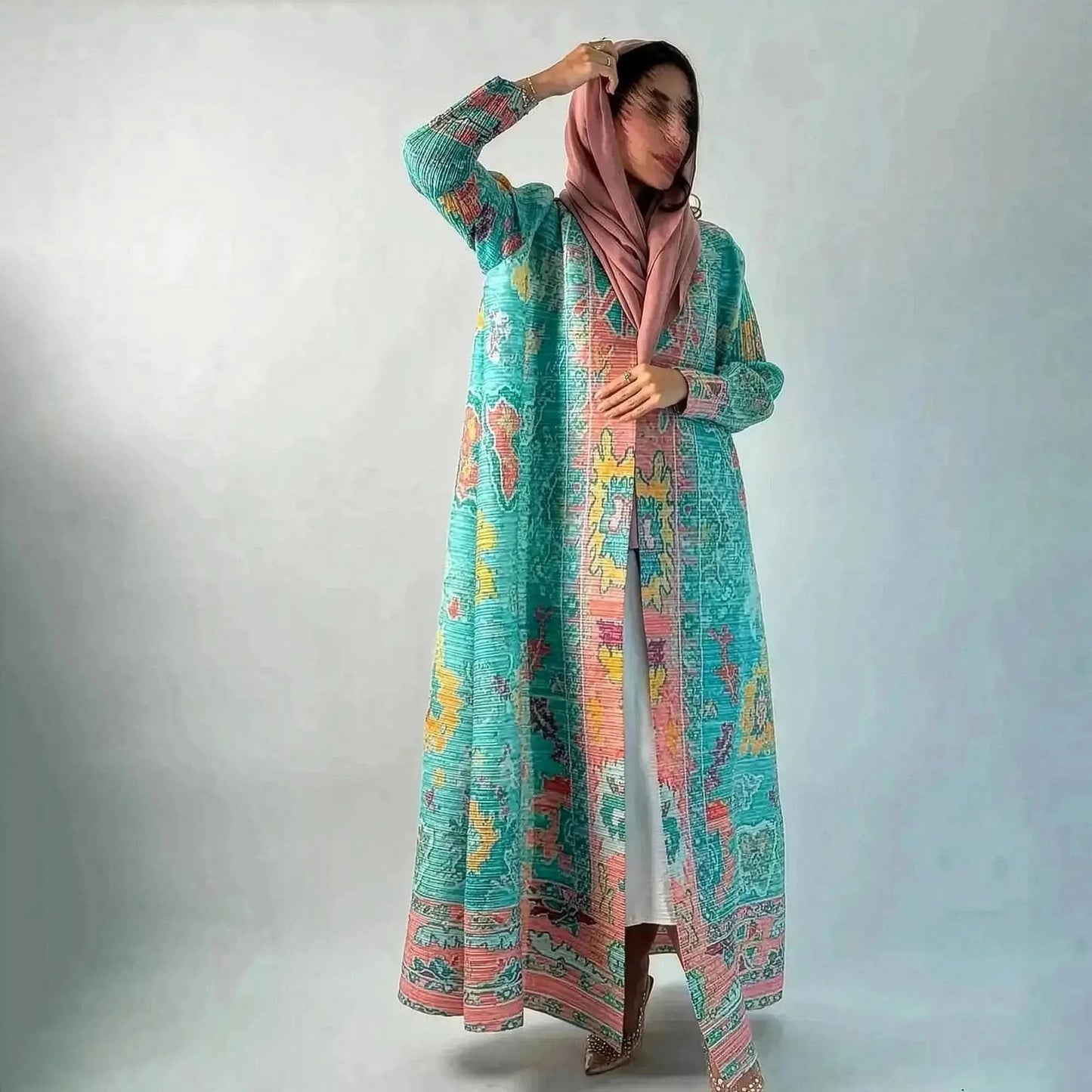 Abaya Vintage Imprimée Grande Taille - Saylana