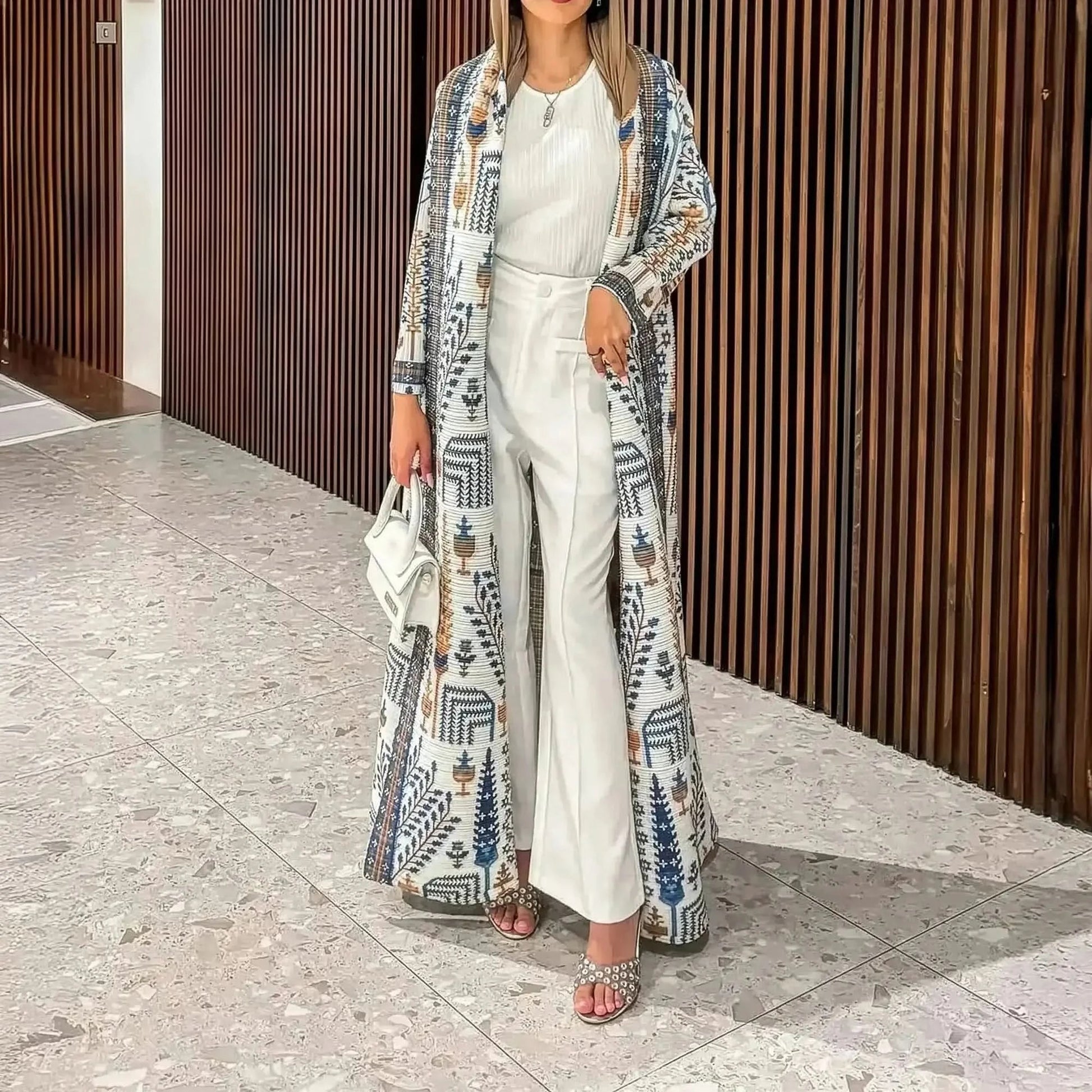 Abaya Vintage Imprimée Grande Taille - Saylana