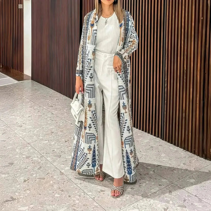 Abaya Vintage Imprimée Grande Taille - Saylana