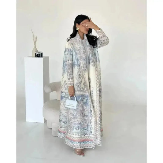 Abaya Vintage Imprimée Grande Taille-Saylana