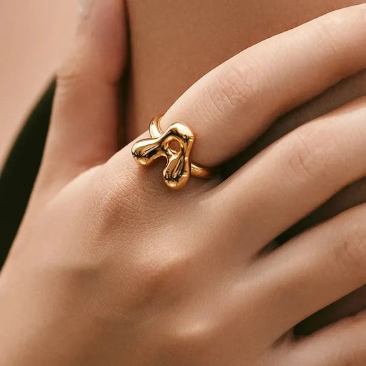 Anneau Ouvert Lettres Bulles Chic-Saylana