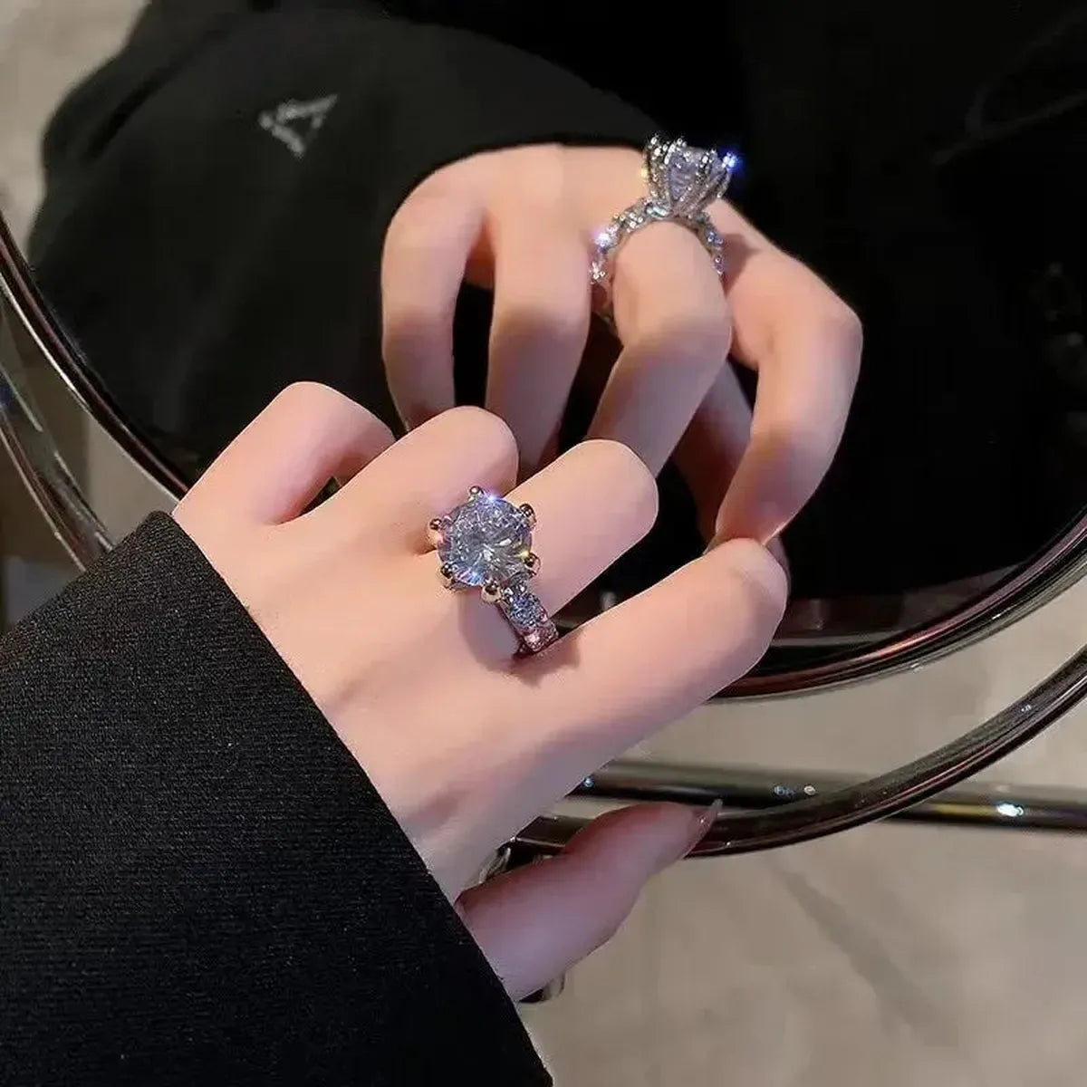 Bague Cœur Noir Bicolore Punk-Saylana