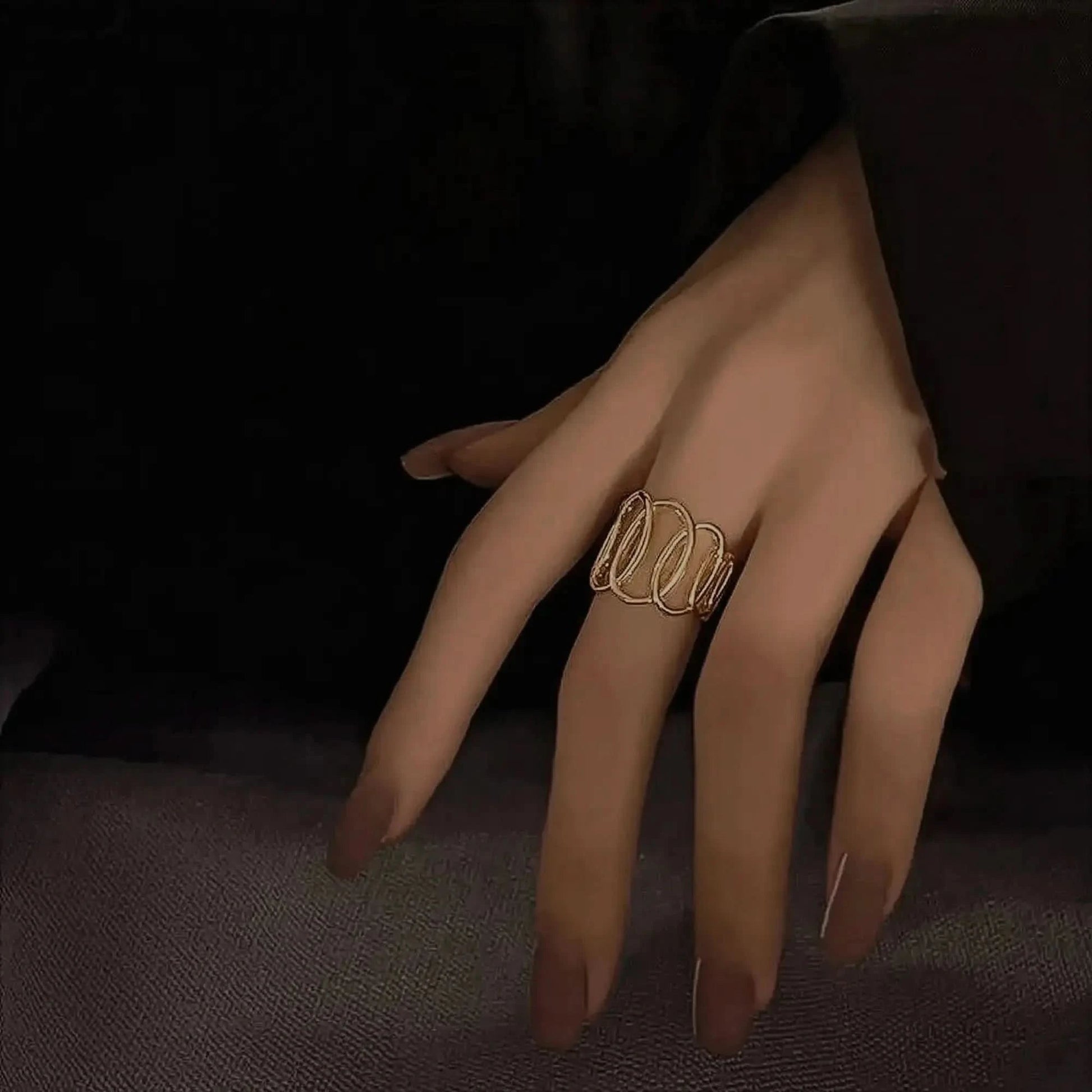 Bague Cœur Noir Bicolore Punk - Saylana