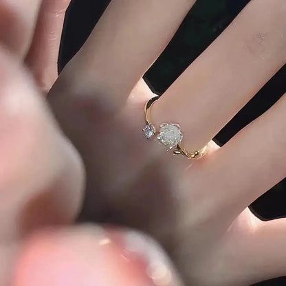 Bague Fleur Zircon Ajustable-Saylana