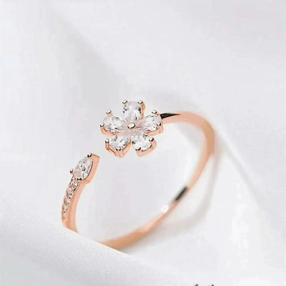 Bague Fleur Zircon Ajustable - Saylana