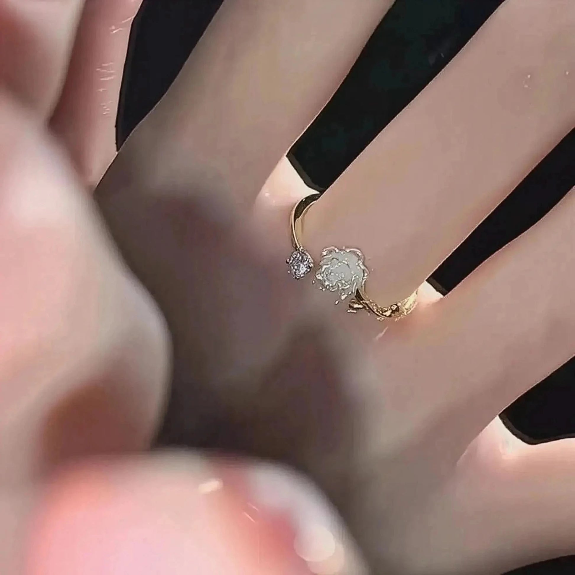 Bague Fleur Zircon Ajustable - Saylana