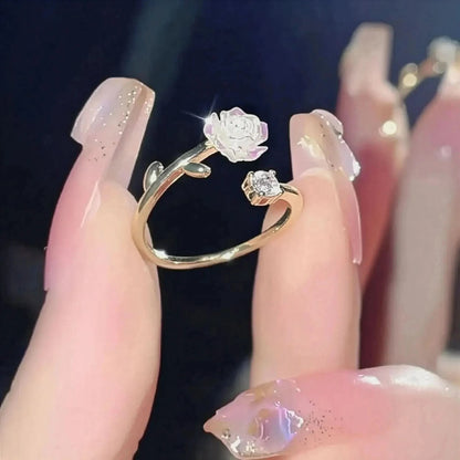 Bague Fleur Zircon Ajustable - Saylana