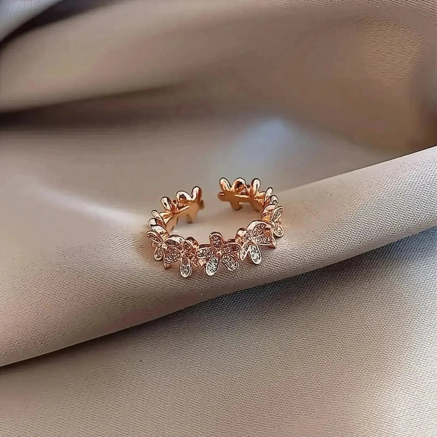 Bague Fleur Zircon Ajustable - Saylana