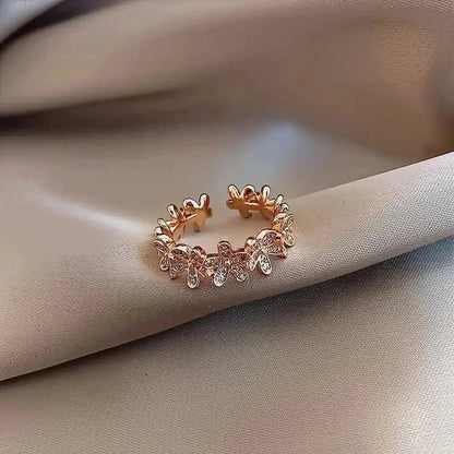 Bague Fleur Zircon Ajustable - Saylana
