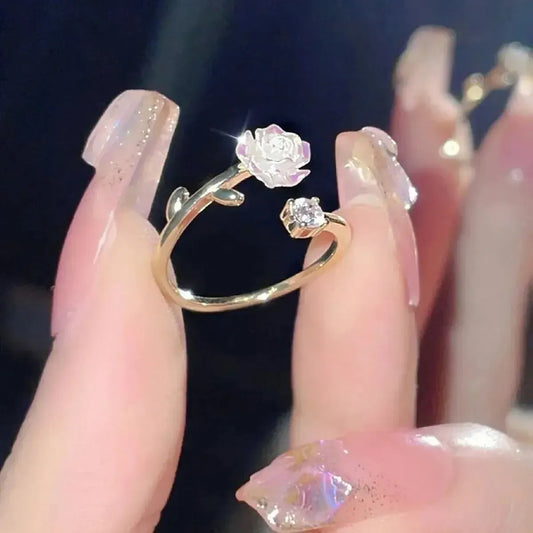 Bague Fleur Zircon Ajustable-Saylana