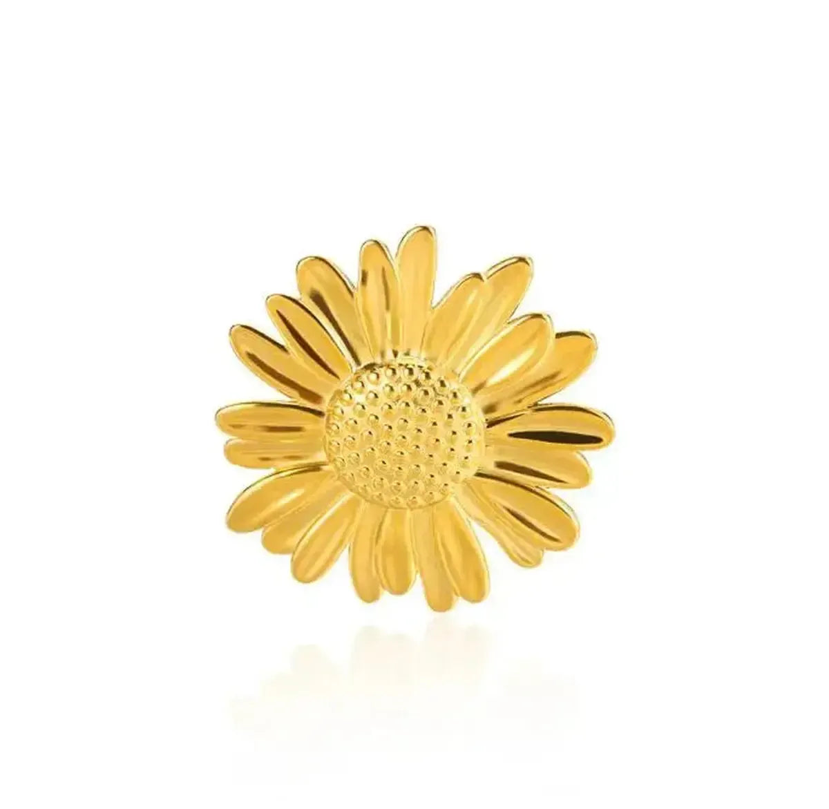 Bague Géométrique Acier Doré-Saylana