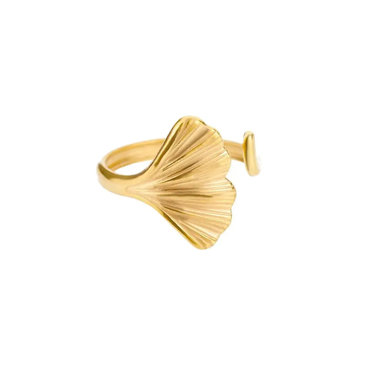 Bague Géométrique Acier Doré-Saylana