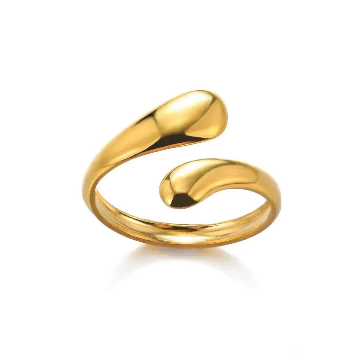 Bague Géométrique Acier Doré-Saylana