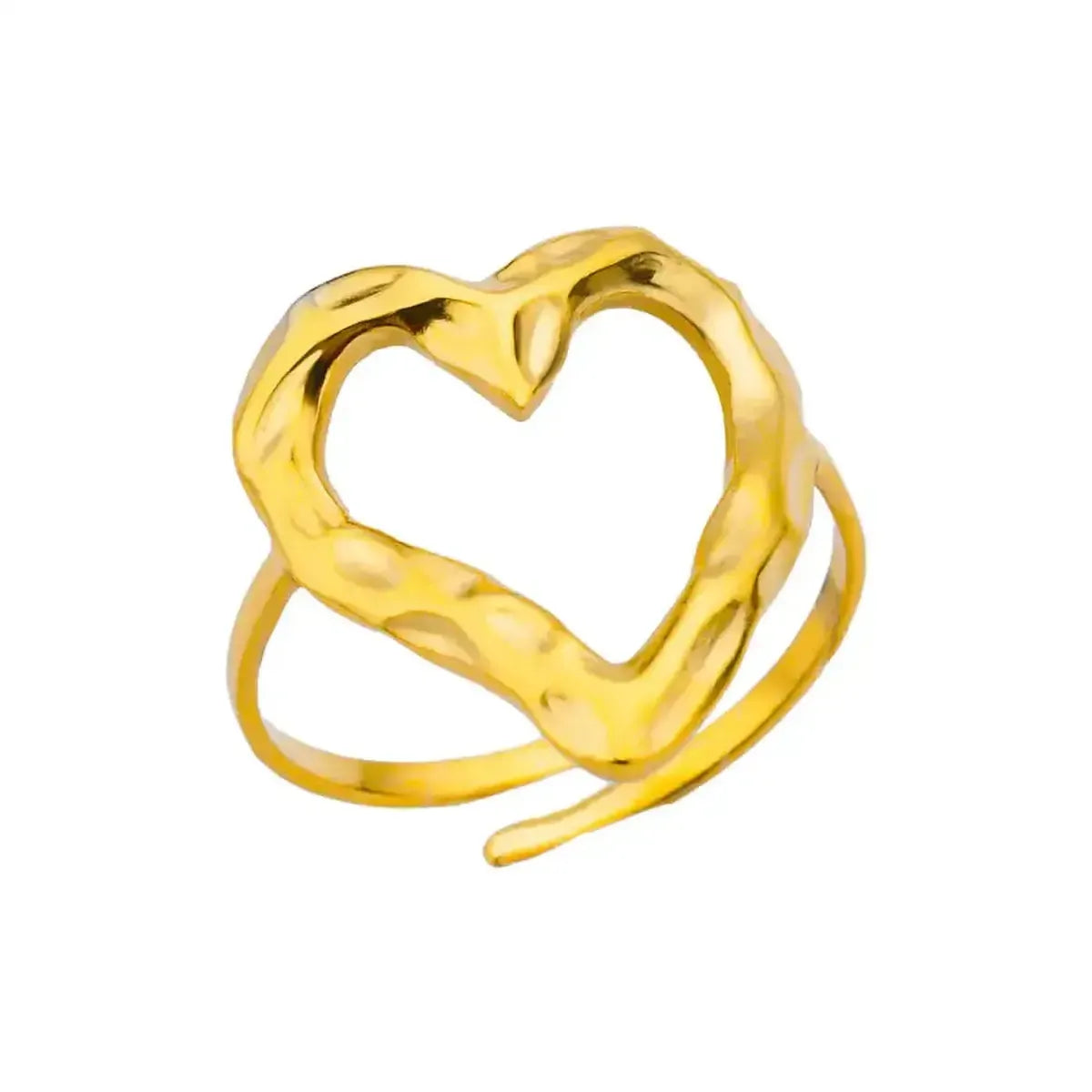 Bague Géométrique Acier Doré-Saylana