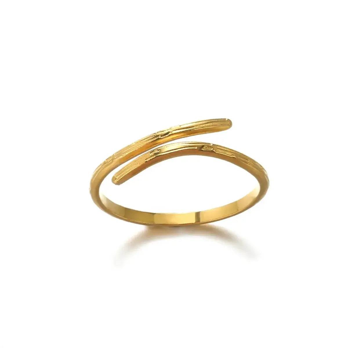 Bague Géométrique Acier Doré-Saylana