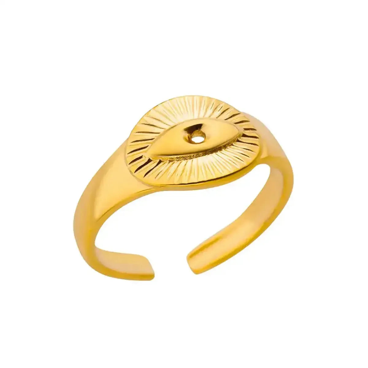 Bague Géométrique Acier Doré-Saylana