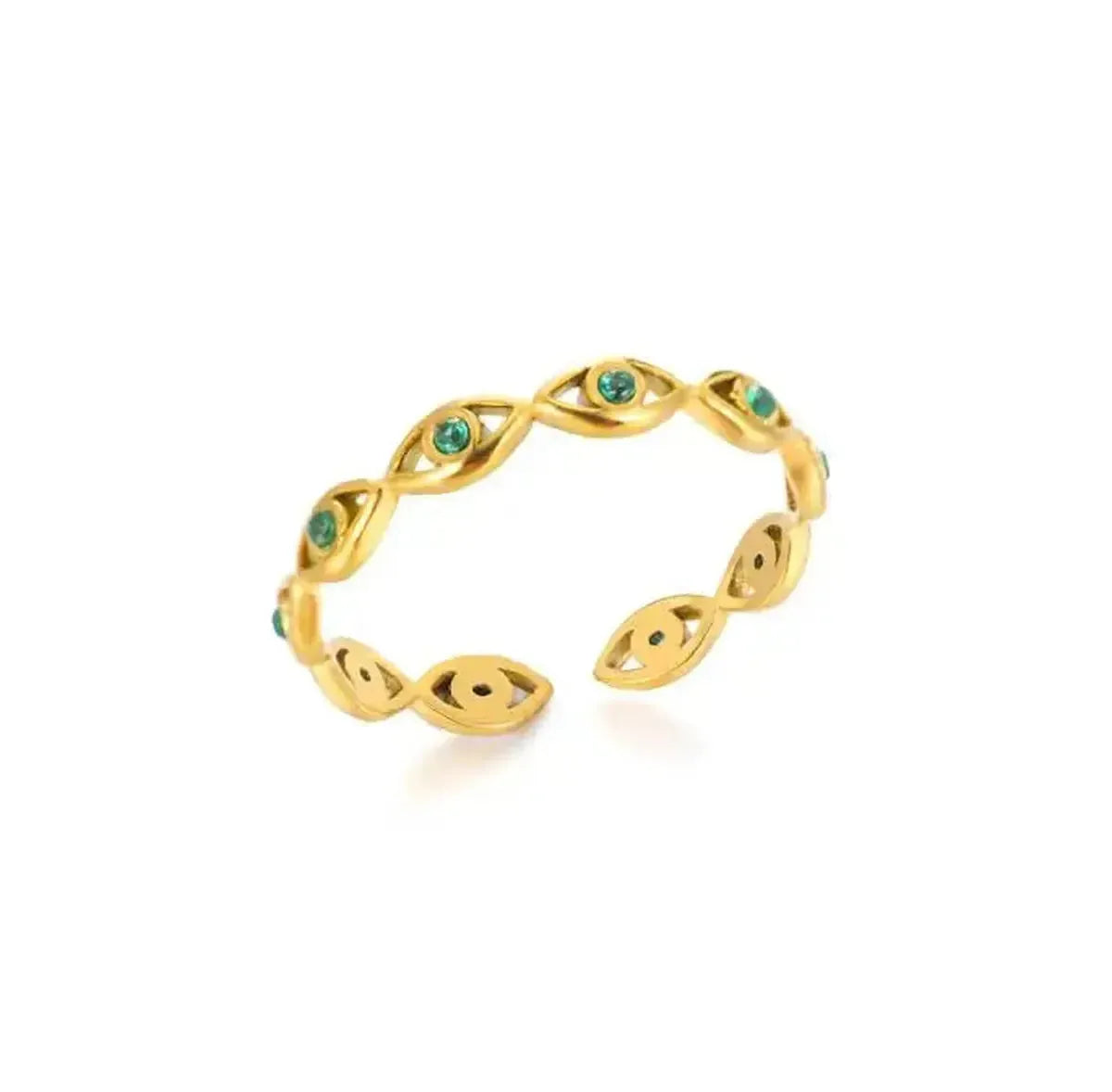 Bague Géométrique Acier Doré-Saylana