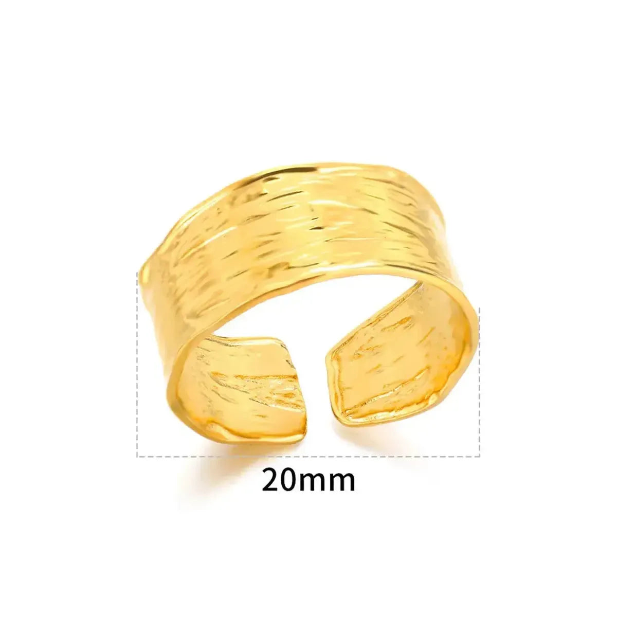 Bague Géométrique Acier Doré-Saylana
