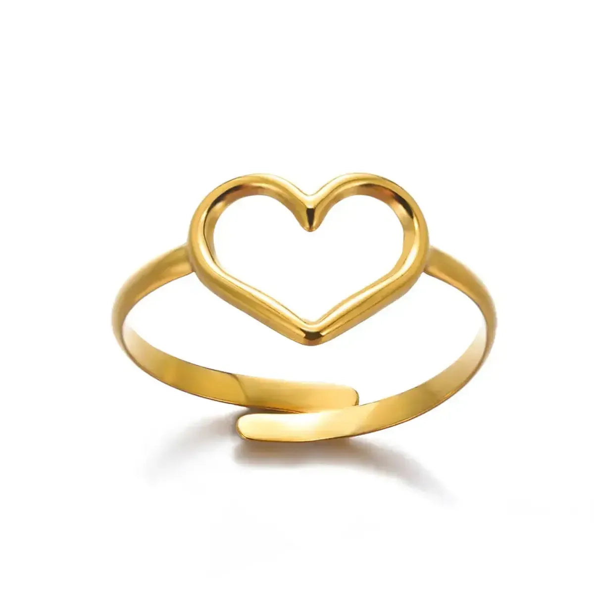 Bague Géométrique Acier Doré-Saylana