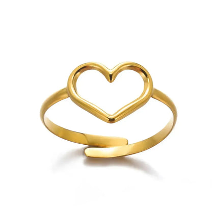 Bague Géométrique Acier Doré-Saylana