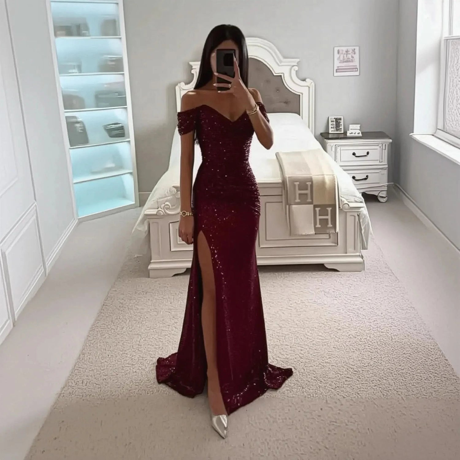 Ballgown Legere Sexy Effet Scintillant - Saylana