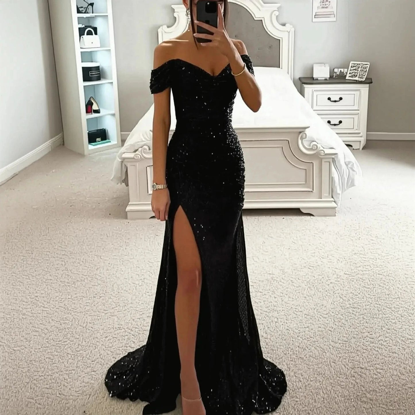 Ballgown Legere Sexy Effet Scintillant - Saylana