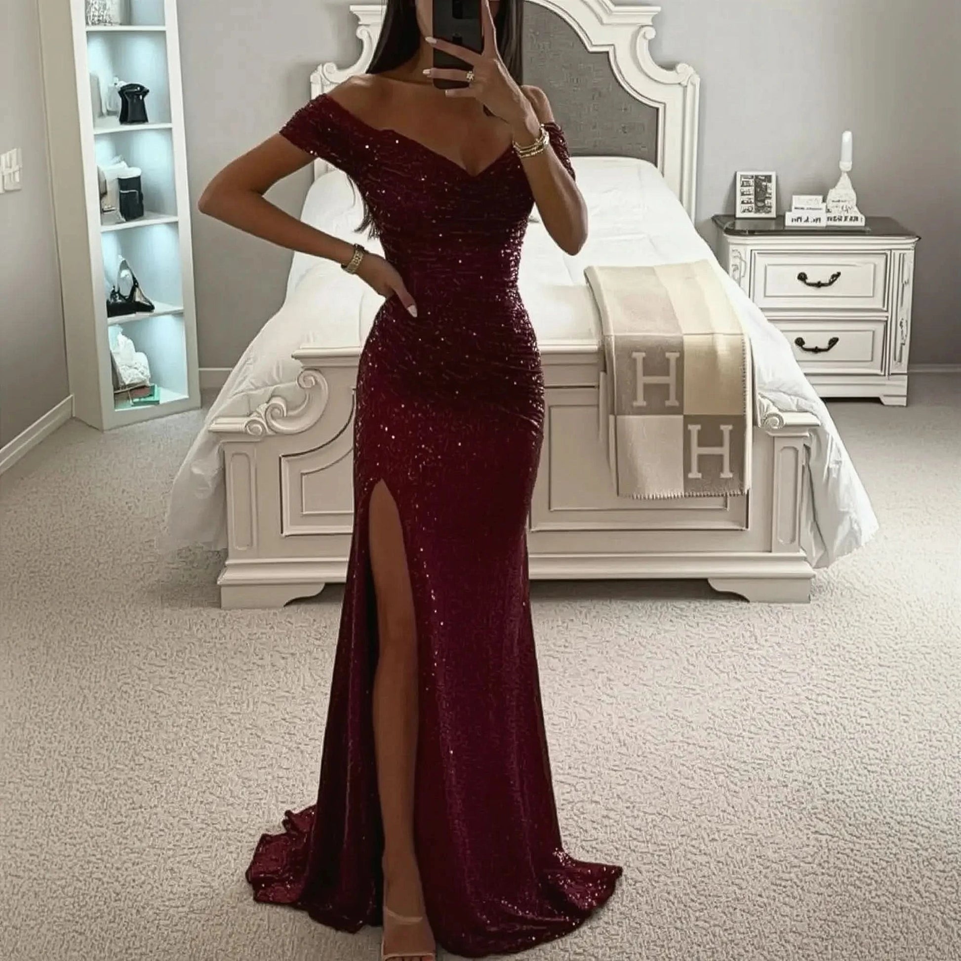 Ballgown Legere Sexy Effet Scintillant - Saylana