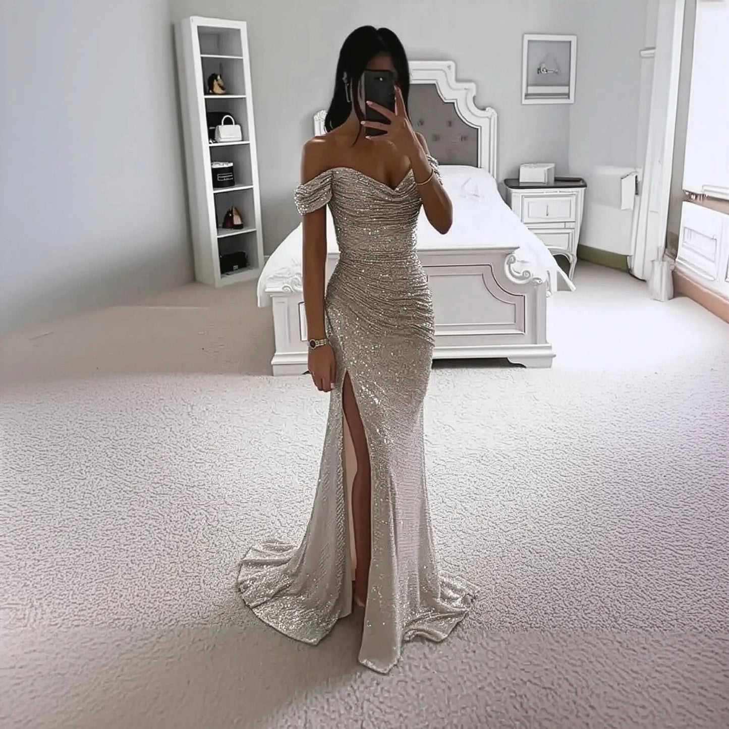 Ballgown Legere Sexy Effet Scintillant - Saylana