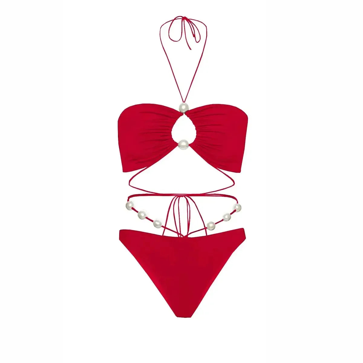 Bikini Perlé 3 Pièces Blanc & Élégant-Saylana