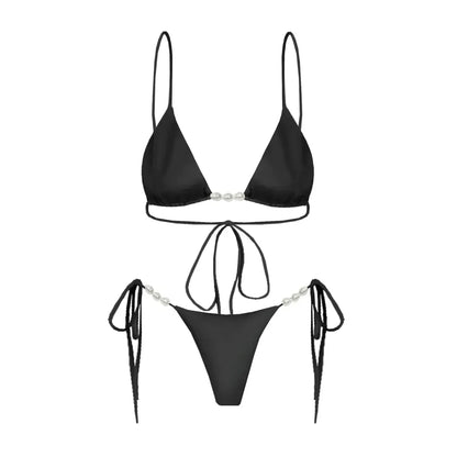 Bikini Perlé 3 Pièces Blanc & Élégant-Saylana