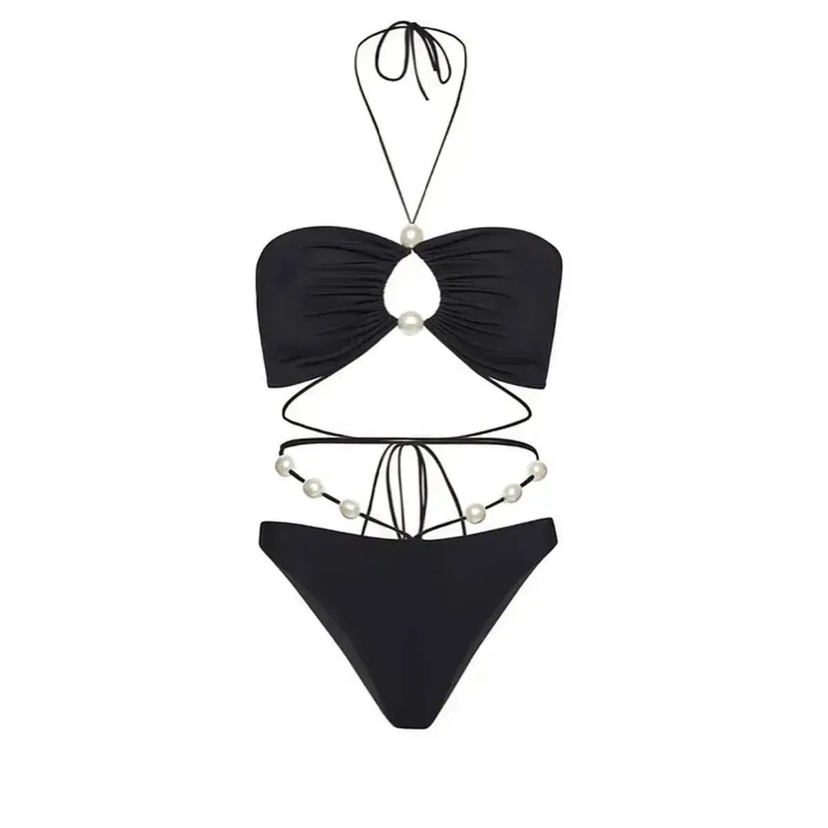 Bikini Perlé 3 Pièces Blanc & Élégant-Saylana