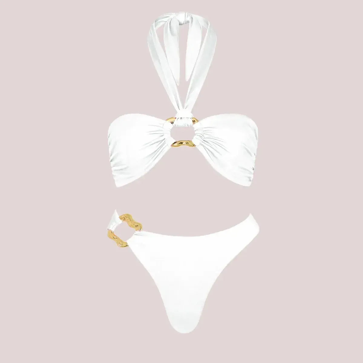 Bikini Perlé 3 Pièces Blanc & Élégant-Saylana