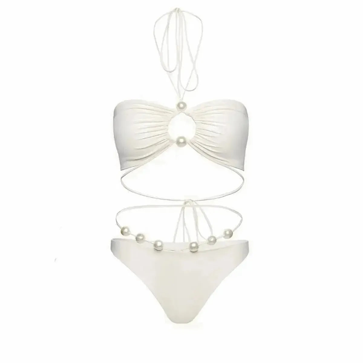 Bikini Perlé 3 Pièces Blanc & Élégant-Saylana