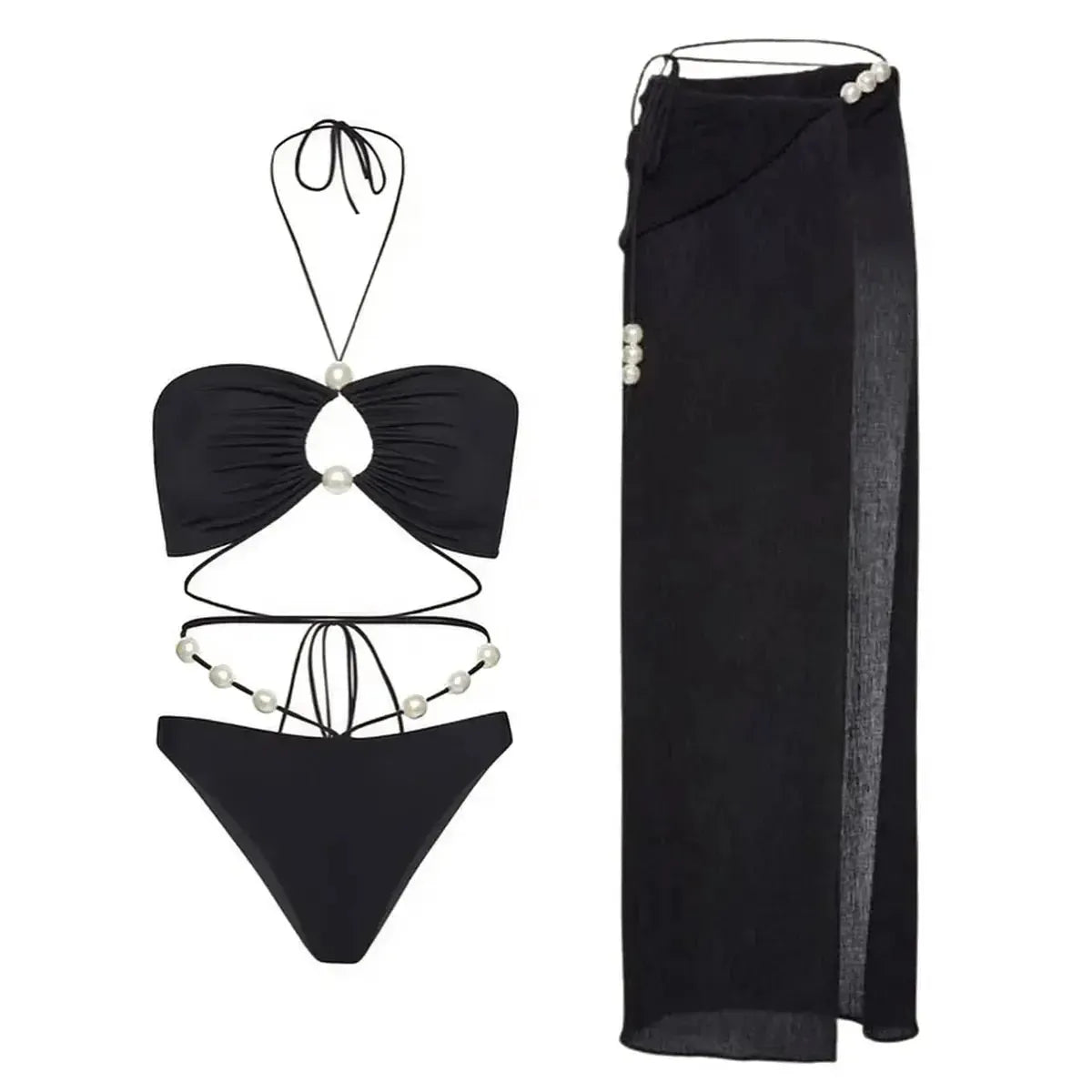 Bikini Perlé 3 Pièces Blanc & Élégant-Saylana