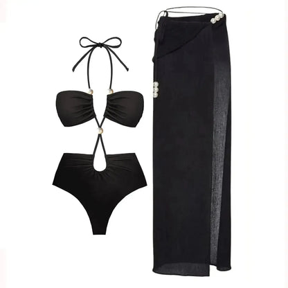 Bikini Perlé 3 Pièces Blanc & Élégant-Saylana