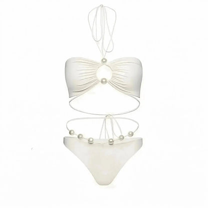 Bikini Perlé 3 Pièces Blanc & Élégant - Saylana