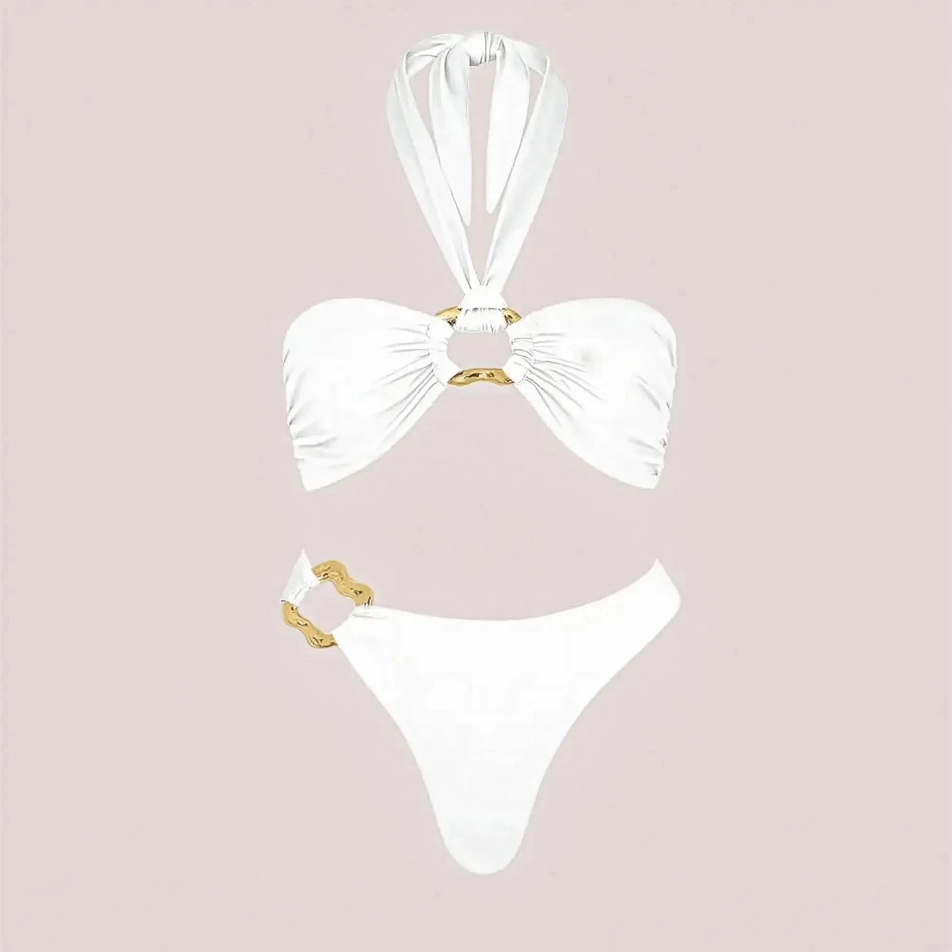 Bikini Perlé 3 Pièces Blanc & Élégant - Saylana