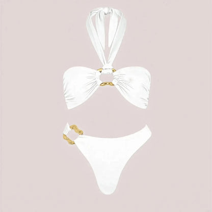 Bikini Perlé 3 Pièces Blanc & Élégant - Saylana
