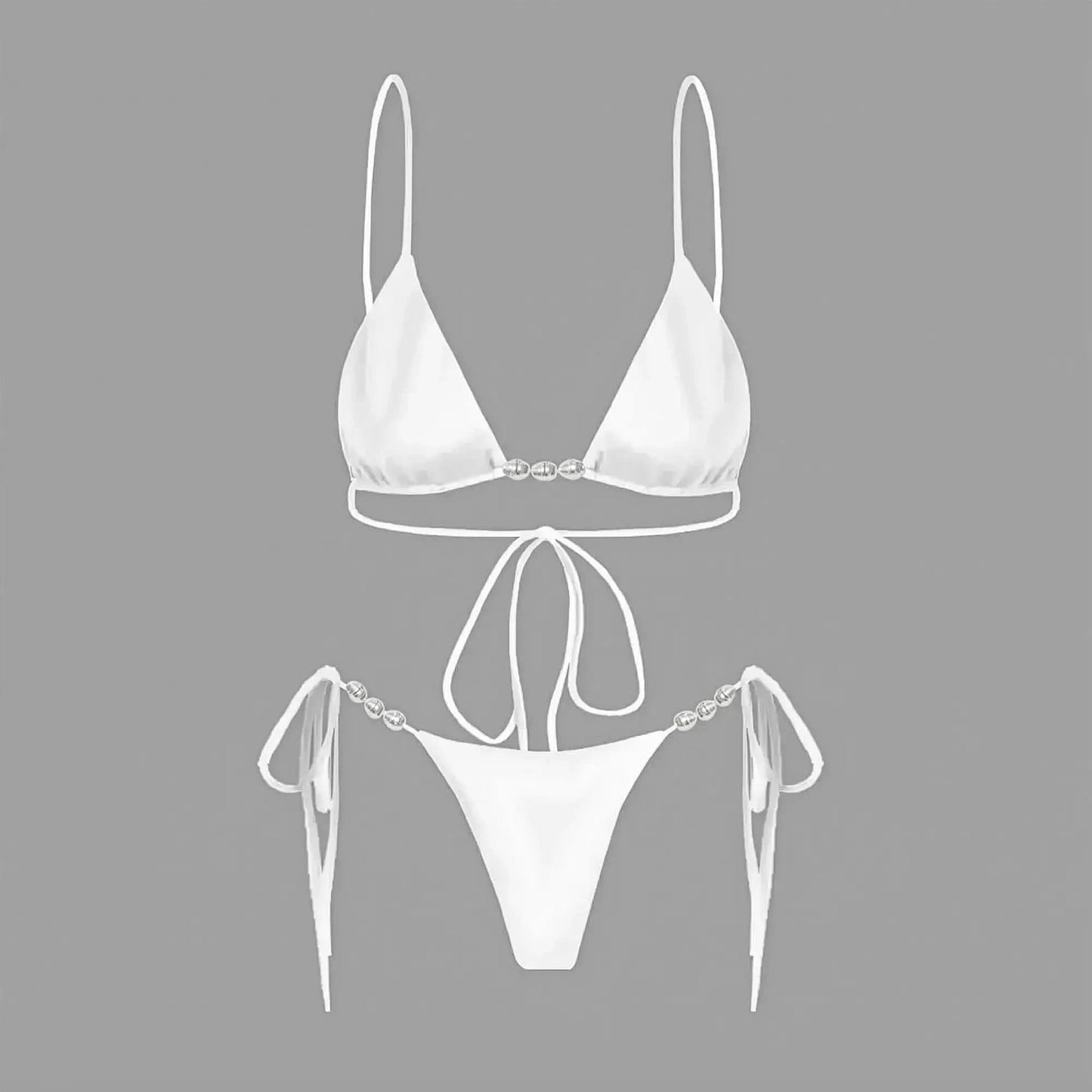 Bikini Perlé 3 Pièces Blanc & Élégant - Saylana