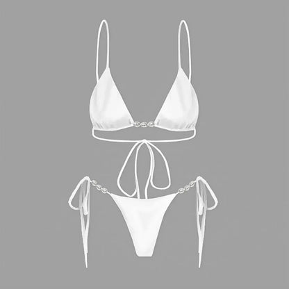 Bikini Perlé 3 Pièces Blanc & Élégant - Saylana