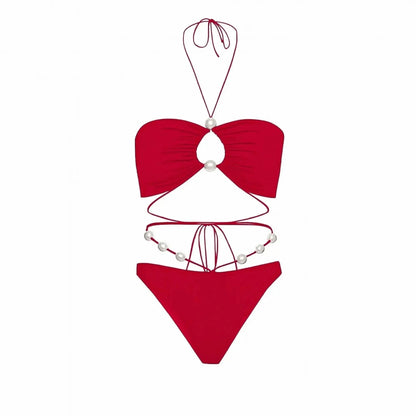 Bikini Perlé 3 Pièces Blanc & Élégant - Saylana