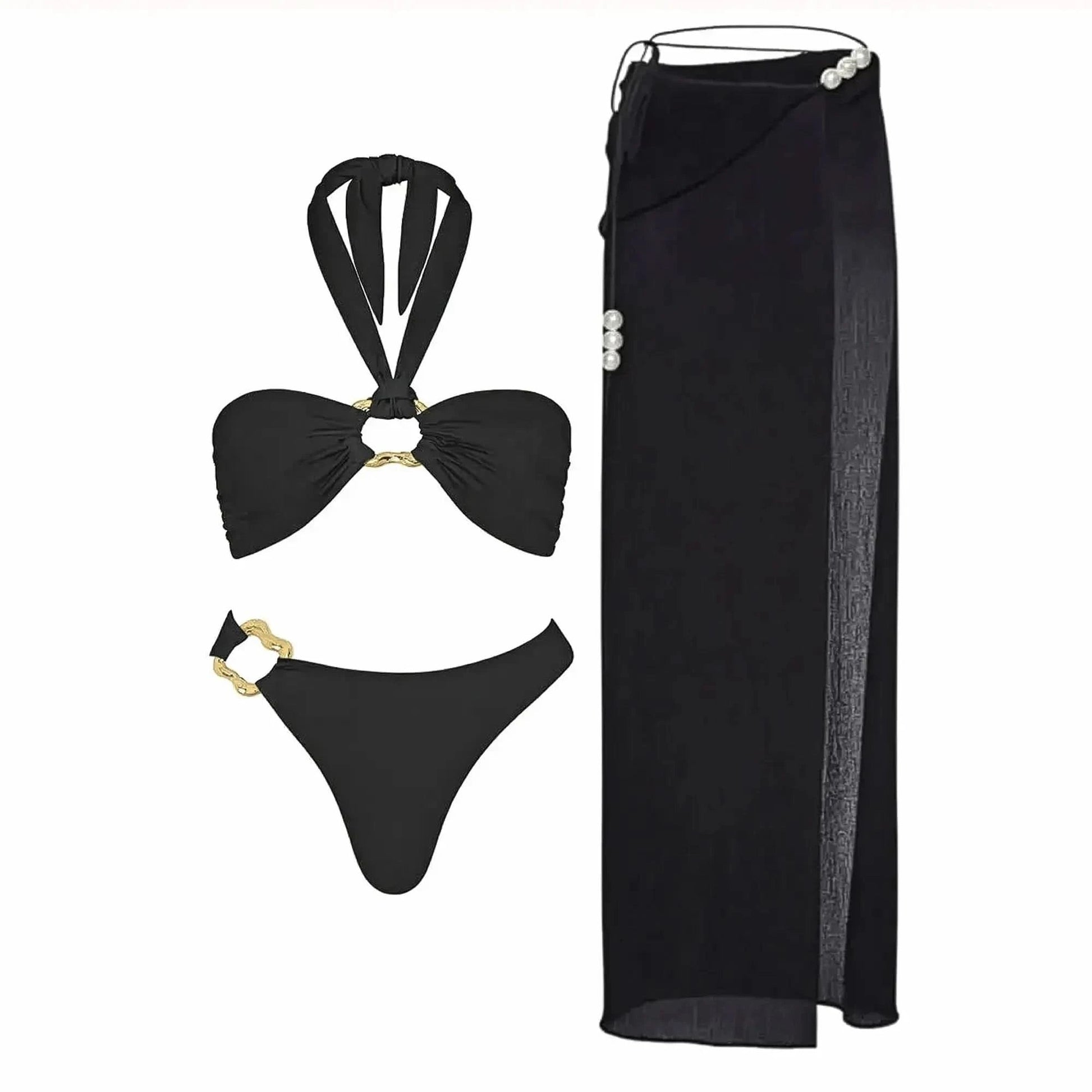 Bikini Perlé 3 Pièces Blanc & Élégant - Saylana