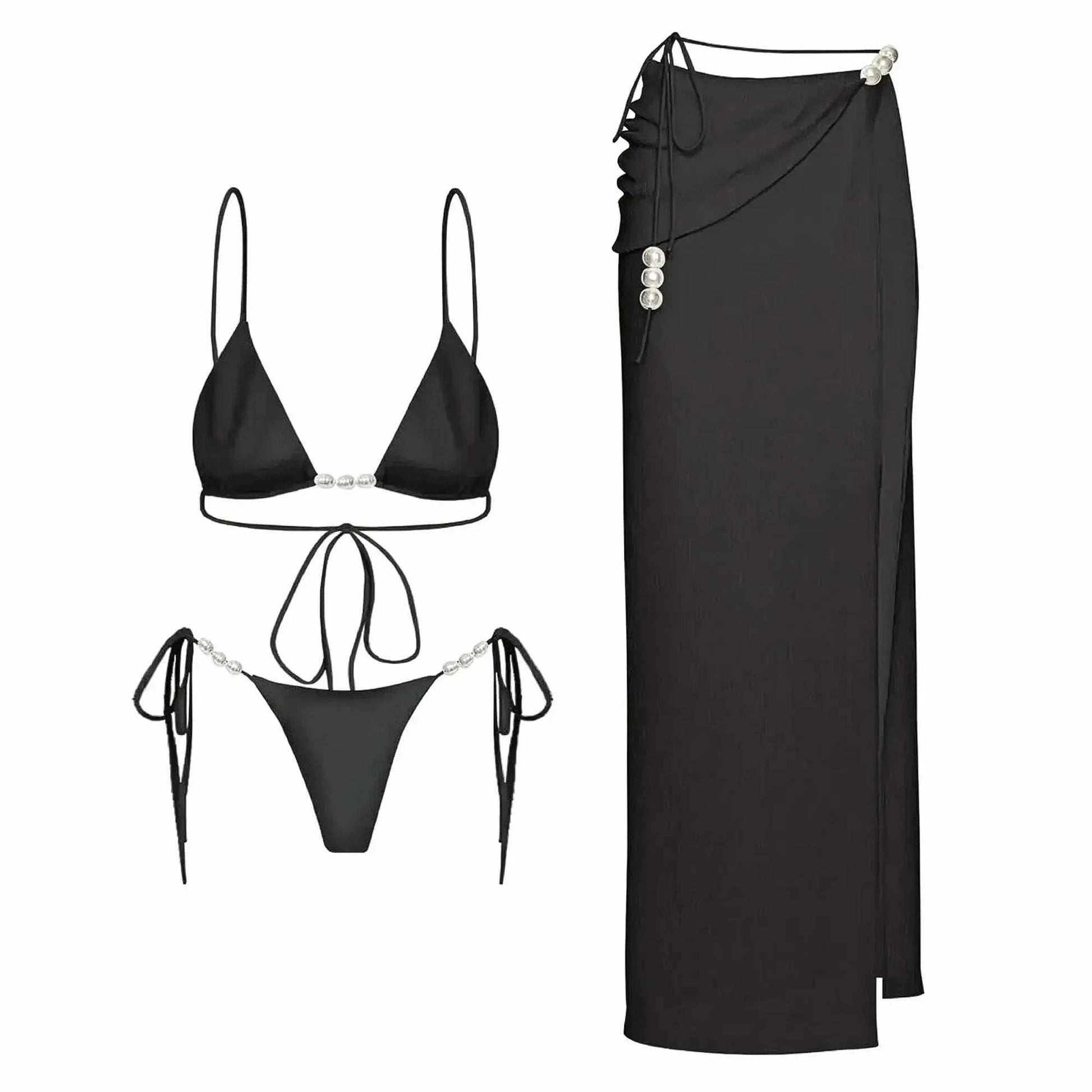 Bikini Perlé 3 Pièces Blanc & Élégant - Saylana